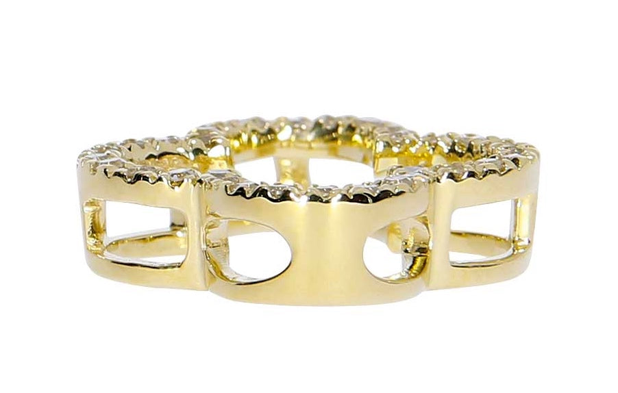 Aria anheng i gult 585 gull med diamanter TW/SI totalt 0,15 ct.
