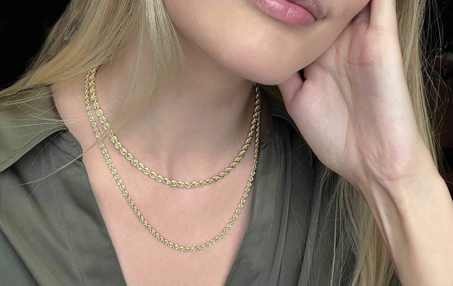 4,4 mm Cordel (hul tråd) 585 (14K) gullarmbånd