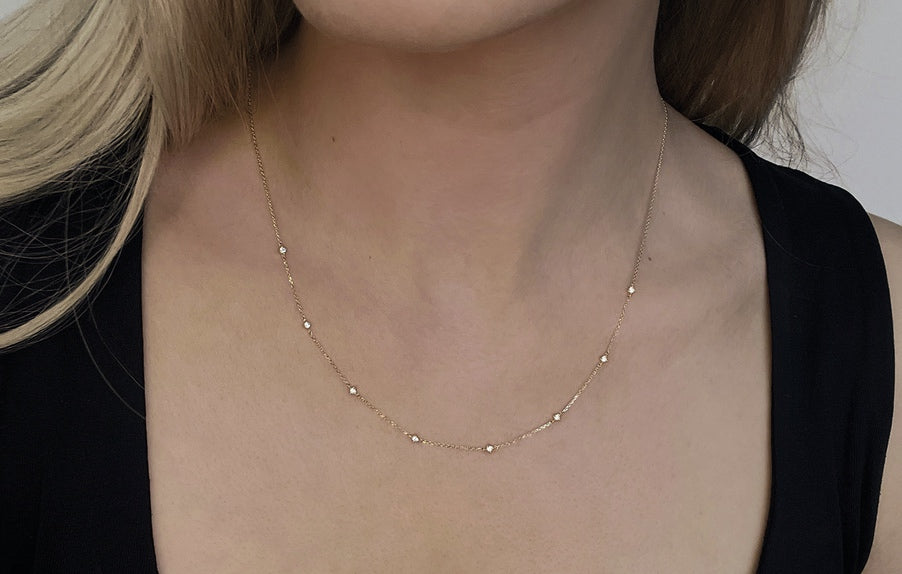 Evita gullkjede i gult 585 (14K) gull med Cubic Zirconia.
