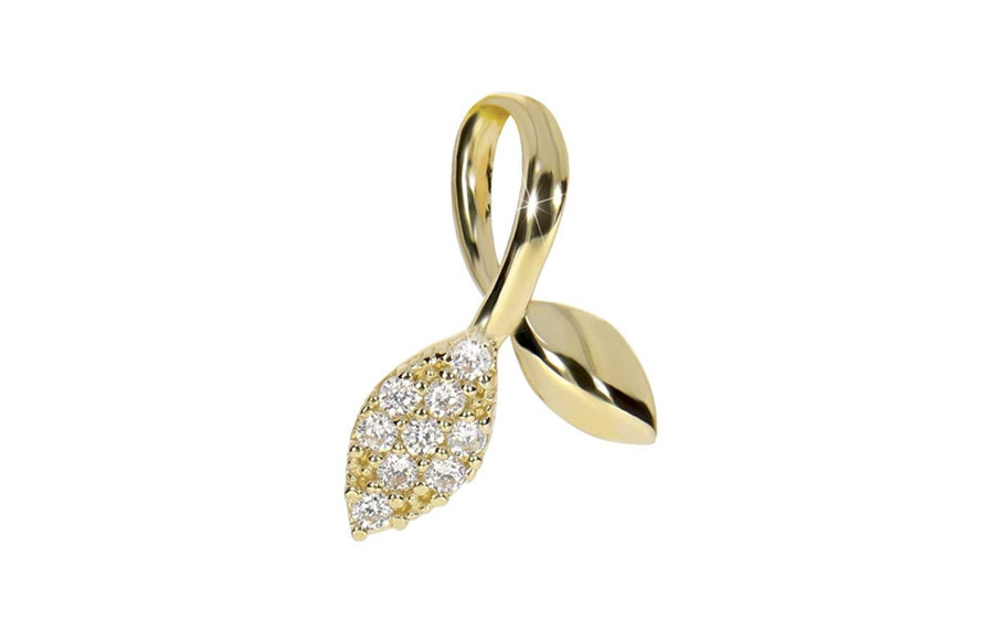 Faun anheng i gult 585 gull med Cubic Zirconia