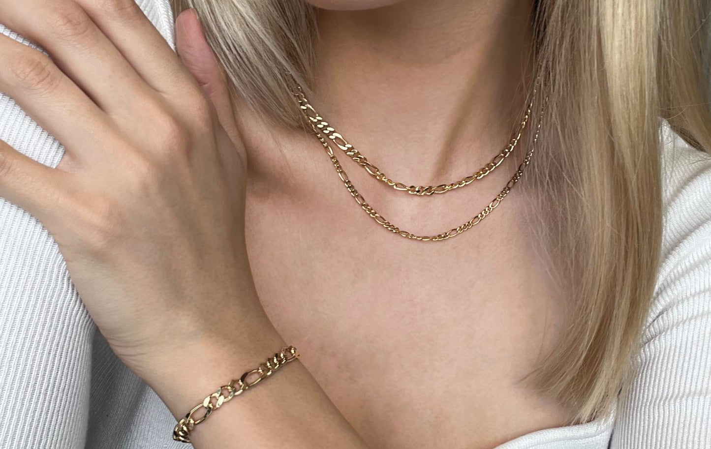 6,0 mm Figaro 585 (14K) gullarmbånd