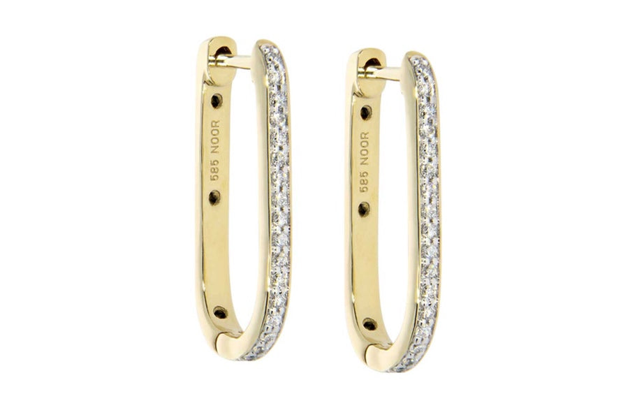 Havana øredobber i gult gull med diamanter TW/SI totalt 0,20 ct.