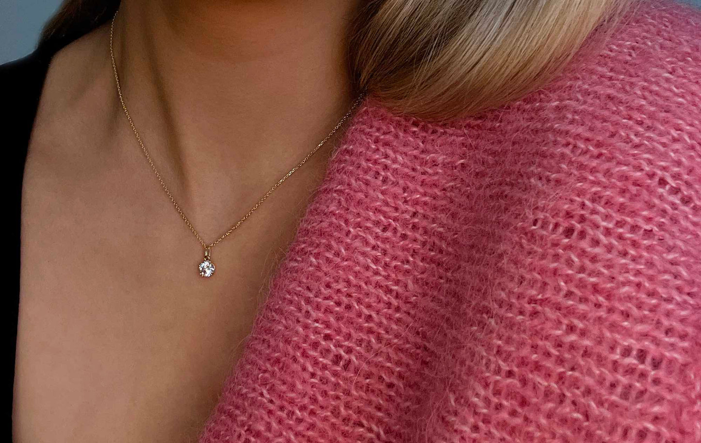 Luna anheng i gult 585 gull med Cubic Zirconia