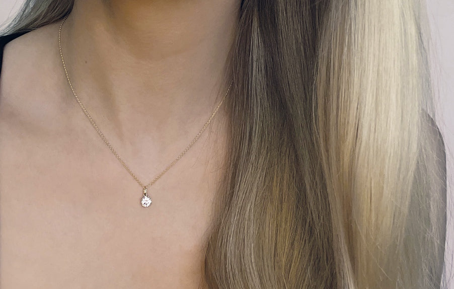 Luna anheng i gult 585 gull med Cubic Zirconia