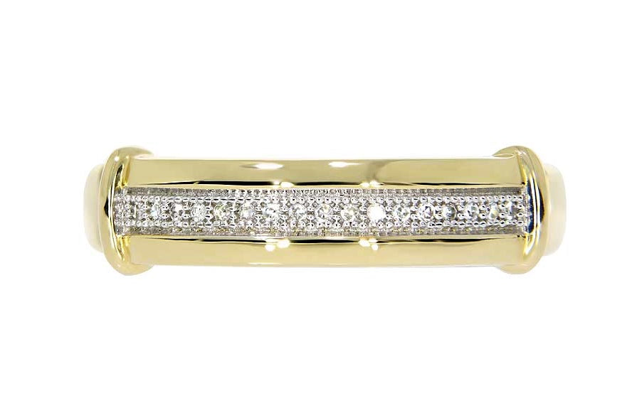 Metro diamantring i gult 585 gull TW/SI totalt 0,05 ct. (Unisex)