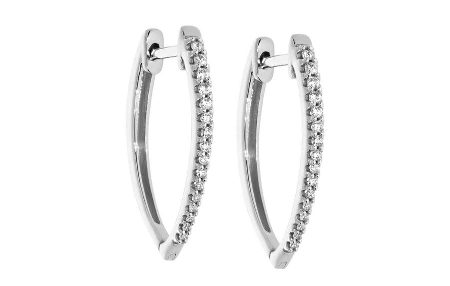 Miranda øredobber i hvitt 585 gull med diamanter TW/SI totalt 0,15 ct.