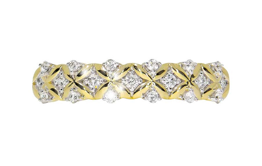 Scala diamantring i gult 585 gull TW/SI totalt 0,20 ct.