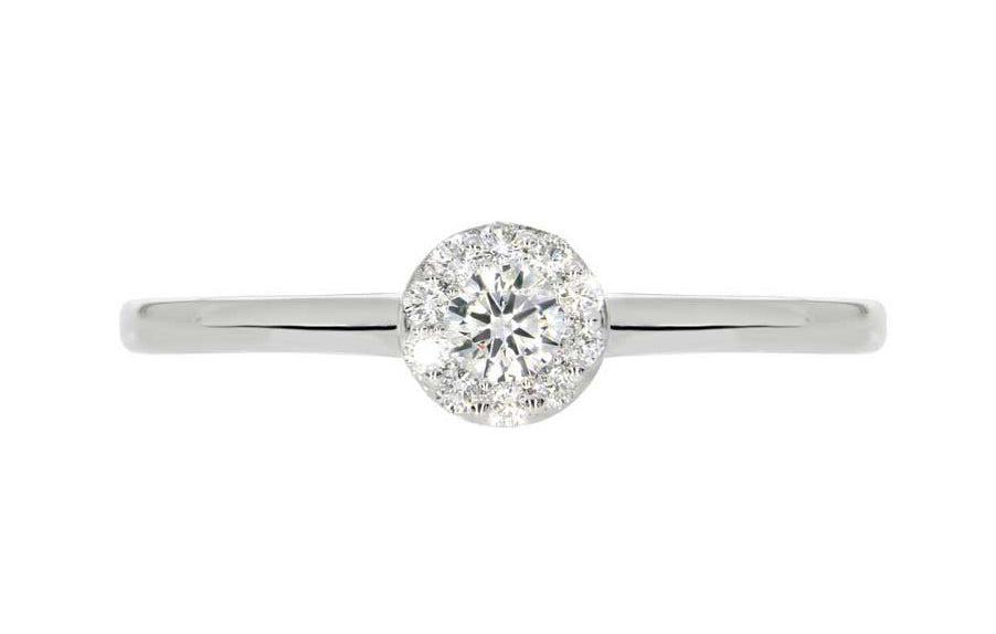 Sierra diamantring i hvitt 585 gull TW/SI totalt 0,25 ct.