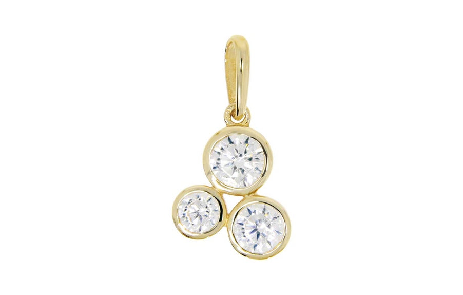 Snow kors anheng i gult 585 gull med Cubic Zirkonia.