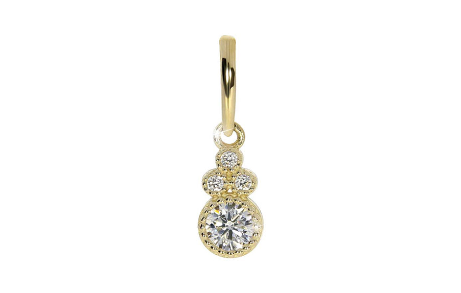Trinny anheng i gult 585 gull med Cubic Zirkonia