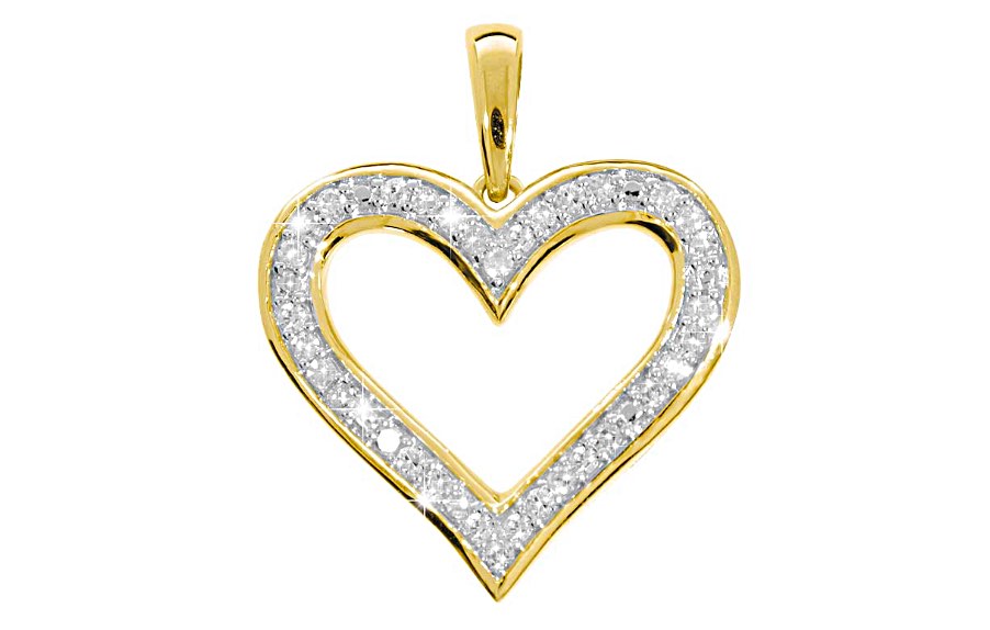 Cupid anheng i gult 585 gull med diamanter TW/SI totalt 0,10 ct.