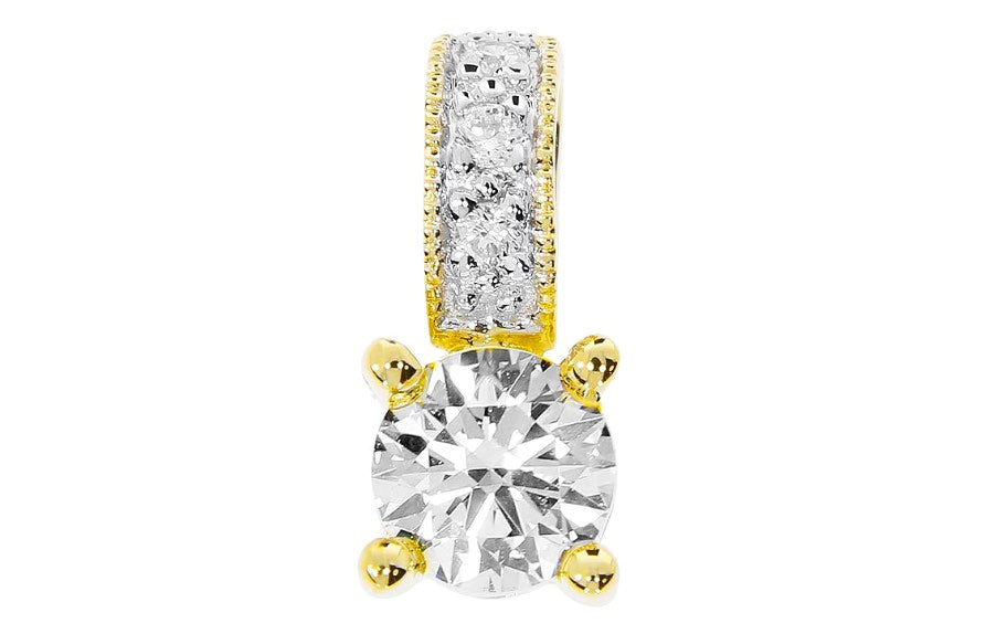 Polar anheng i gult 585 gull med diamanter TW/SI total 0,26 ct. (senterdiamant 0.24 ct.).