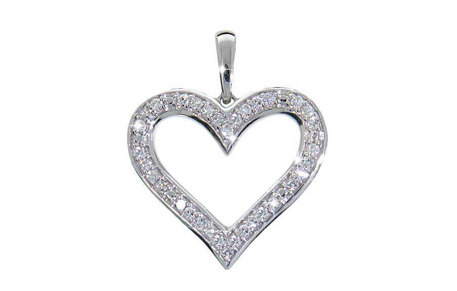 Cupid anheng i hvitt 585 gull med diamanter TW/SI totalt 0,10 ct.