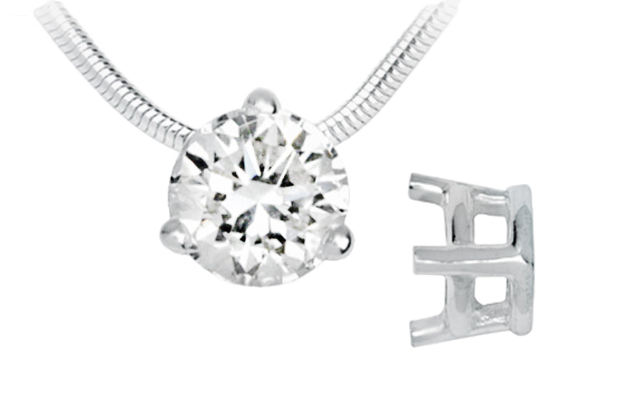 Solar anheng i hvitt 585 gull med diamant TW/SI 0,35 ct.