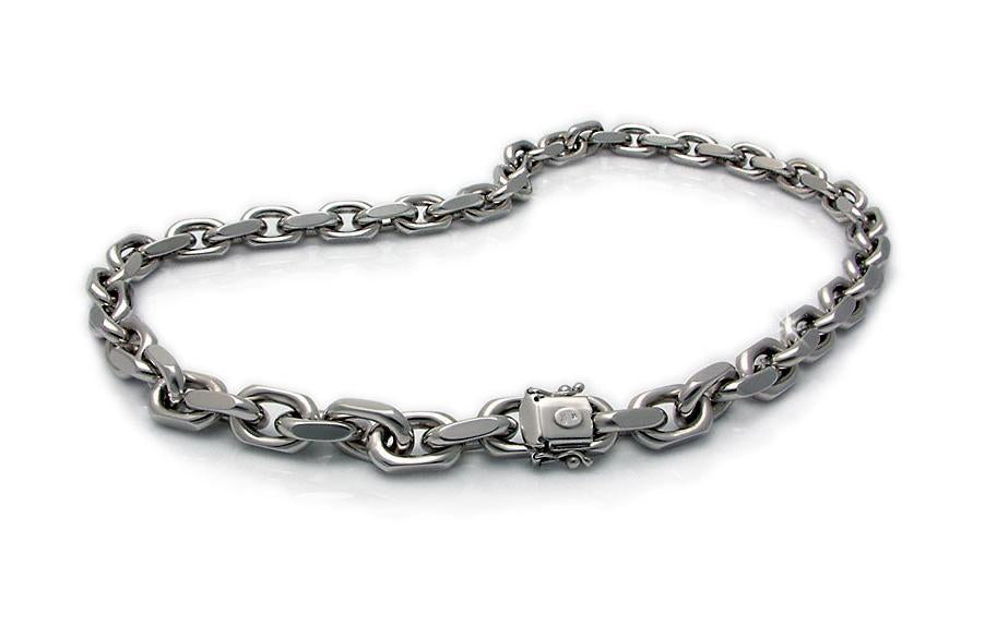 10 mm Anker hvitt 585 (14K) gullarmbånd