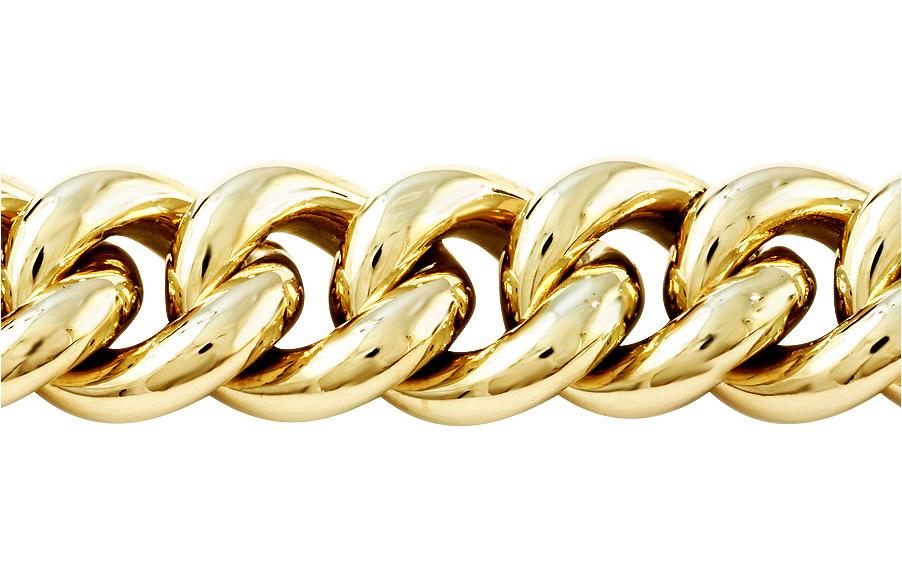 12,5 mm Panser Rund (hul tråd) 585 (14K) gullarmbånd