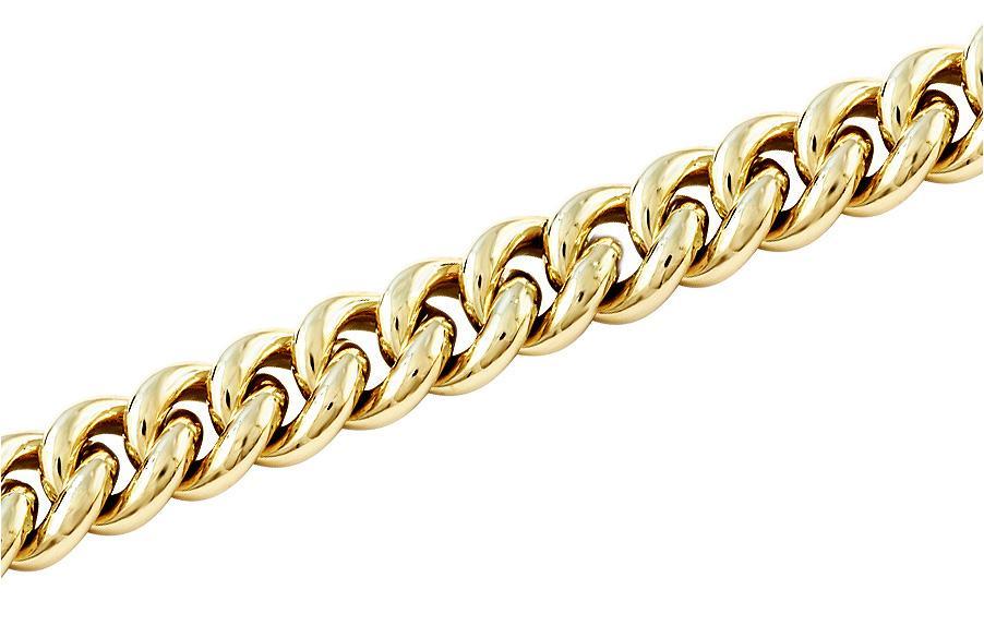 12,5 mm Panser Rund (hul tråd) 585 (14K) gullarmbånd