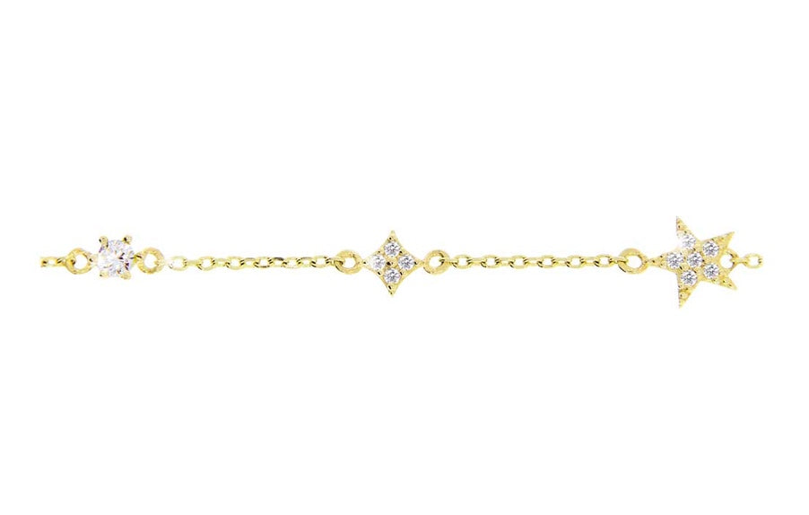 Estelle armbånd i gult 585 gull med Cubic Zirconia.