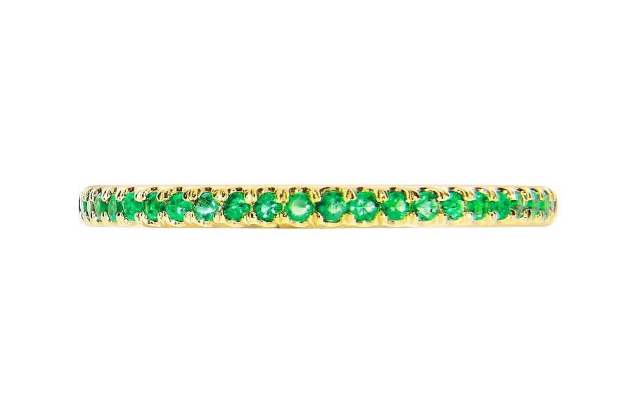 Fortuna Green ring i gult 585 gull med smaragder.