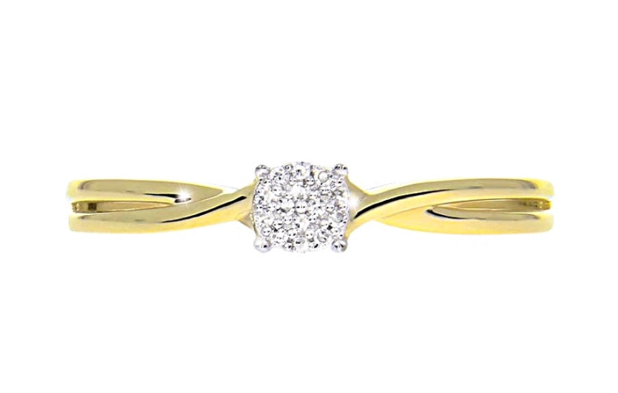 Alyssa diamantring i gult 585 gull TW/SI totalt 0,03 ct.