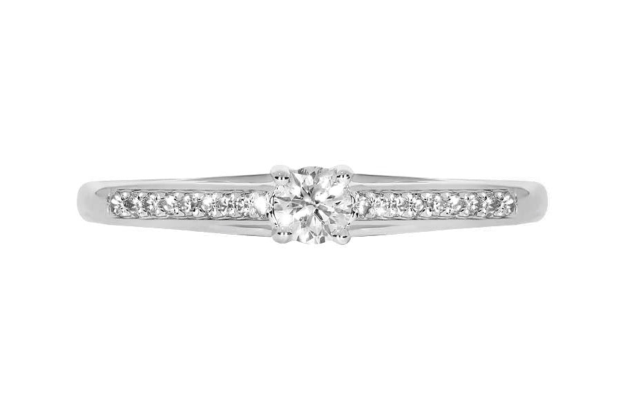 Clarissa diamantring i hvitt 585 gull TW/SI totalt 0,27 ct.