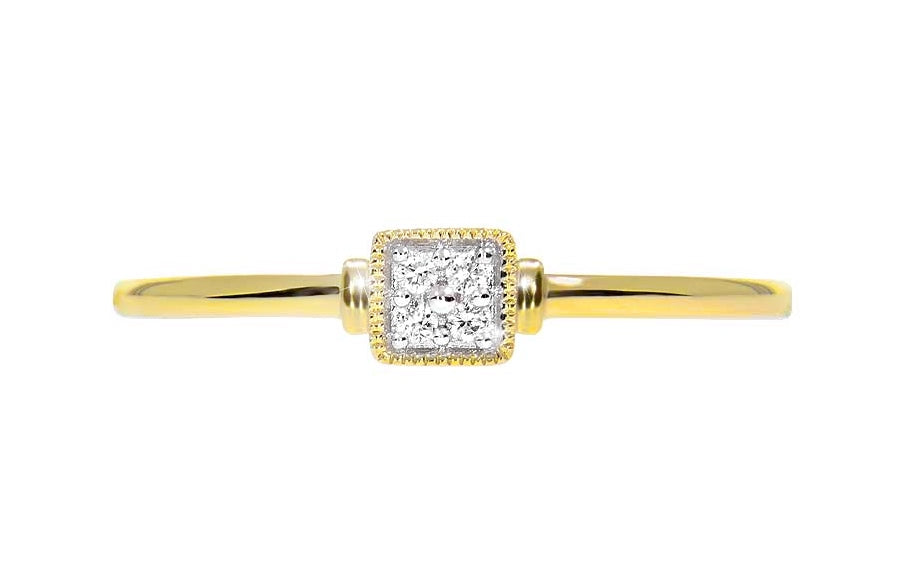 Rosetta diamantring i gult 585 gull TW/SI totalt 0,03 ct.