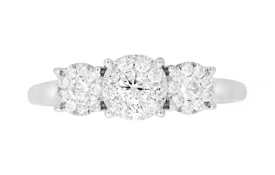 Alexandra diamantring i hvitt 585 gull TW/SI totalt 0,50 ct.