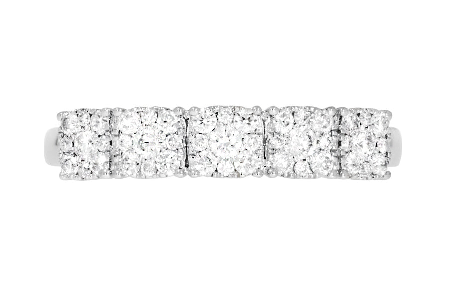 Anastasia diamantring i hvitt 585 gull TW/SI totalt 0,50 ct.