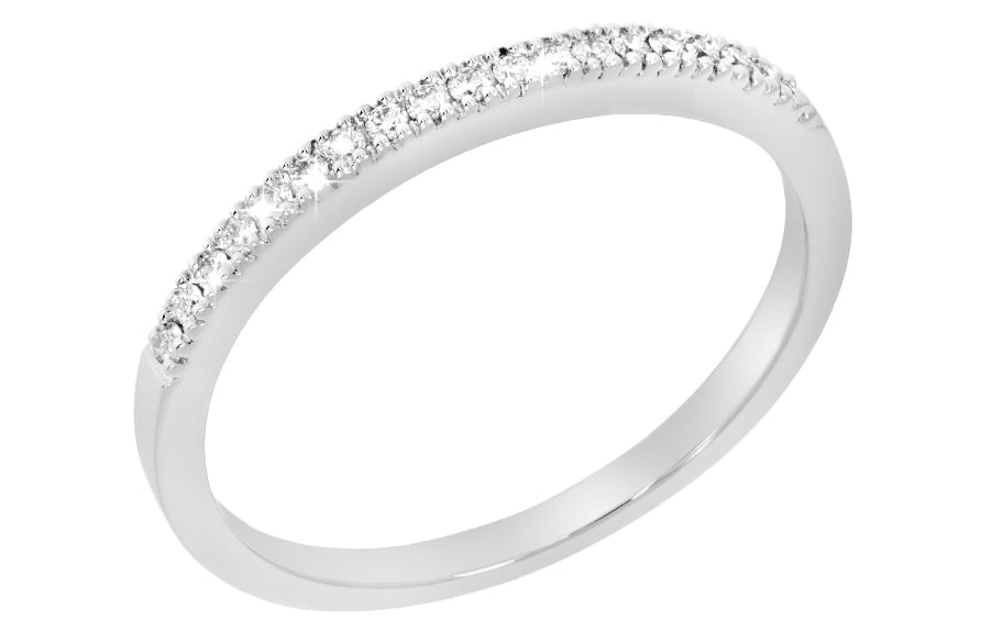 Sublime diamantring i hvitt 585 gull TW/SI totalt 0,13 ct.