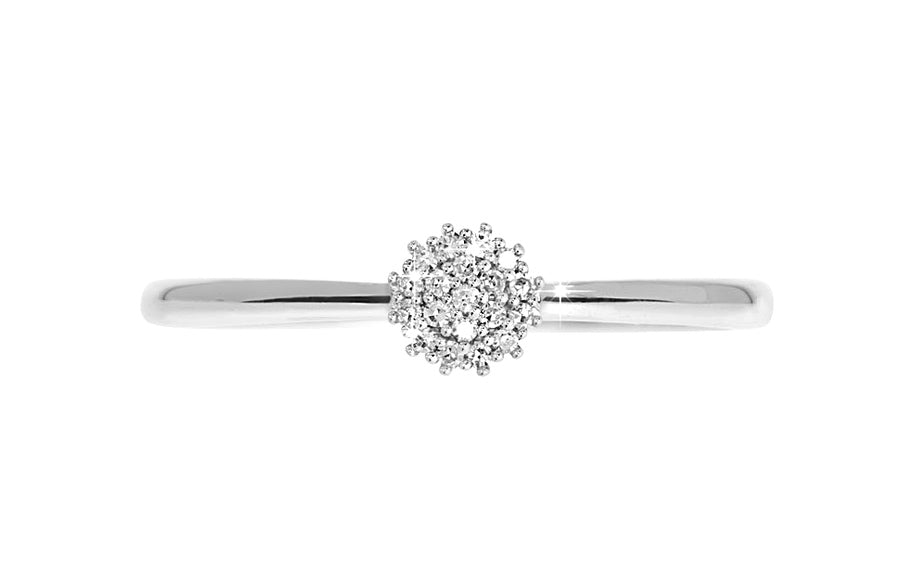 Sunny diamantring hvitt 585 gull TW/SI totalt 0,05 ct.