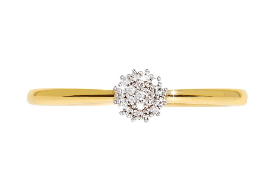 Sunny diamantring gult 585 gull TW/SI totalt 0,05 ct.