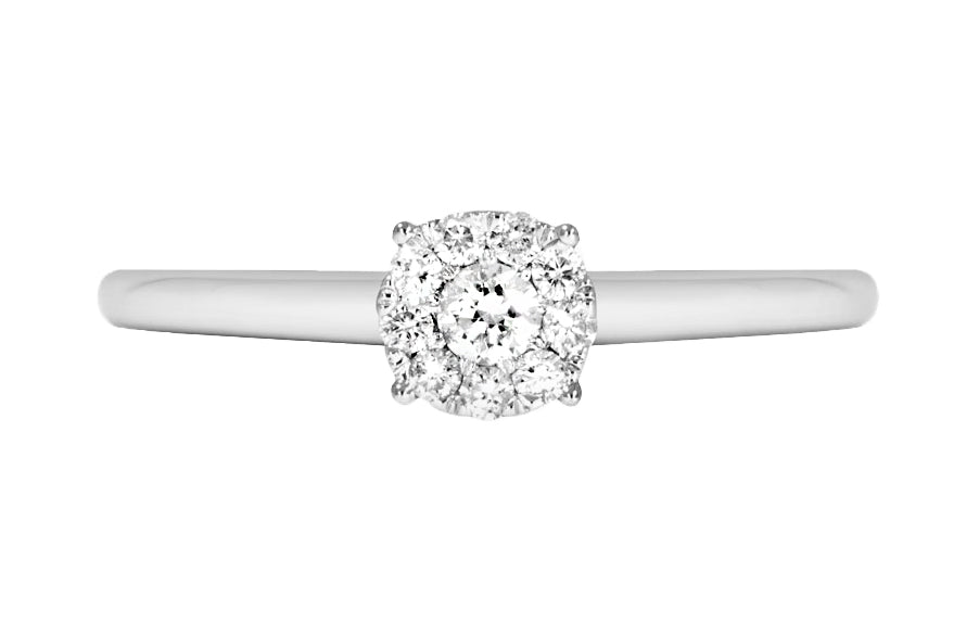 Victoria diamantring i hvitt 585 gull TW/SI totalt 0,20 ct.