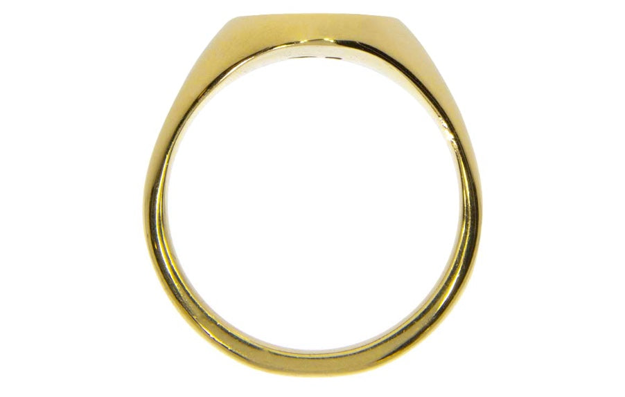 Signetring (Small) 10 x 8 mm, 10g. 750 (18k) gull, Unisex. Massiv. Passer til å fatte stener og å gravere.