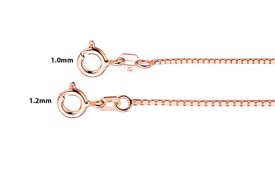 1,0 mm Venezia rosé 585 (14K) gullkjede