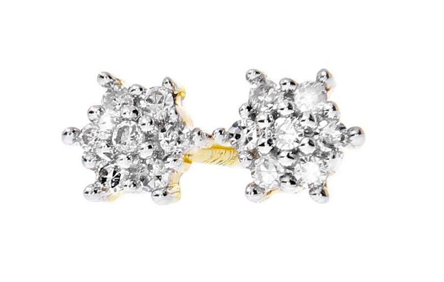 Mini Sunny øredobber i gult 585 gull med diamanter TW/SI totalt 0,03 ct.