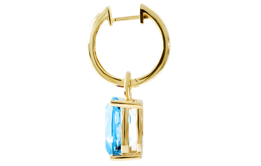 Celeste tilbehør til øredobber i gult 585 gull med radiantslipt sky blue topas totalt 10 ct.