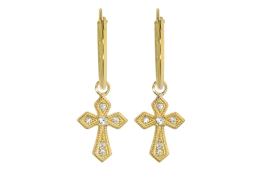 Hope øredobber i gult 585 gull (hul) med Cubic Zirconia.