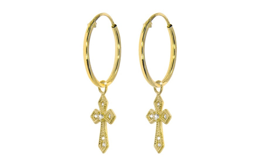Hope øredobber i gult 585 gull (hul) med Cubic Zirconia.