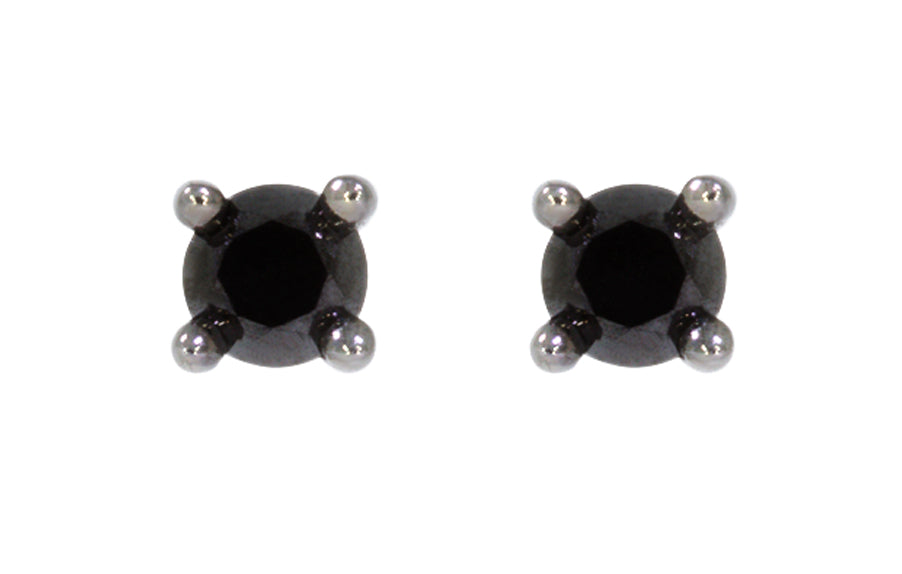 Lexa øredobber i hvitt 585 gull med sorte diamanter totalt 0,24 ct.