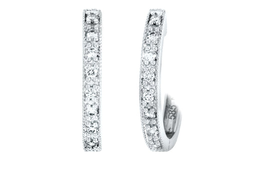 Marilyn øredobber i hvitt 585 gull med diamanter W/SI totalt 0,10 ct.