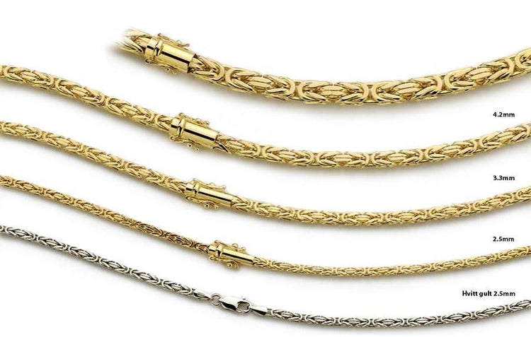 Massivt kongearmbånd i 14 karat gull på hvit bakgrunn fra Gullbutikken.no