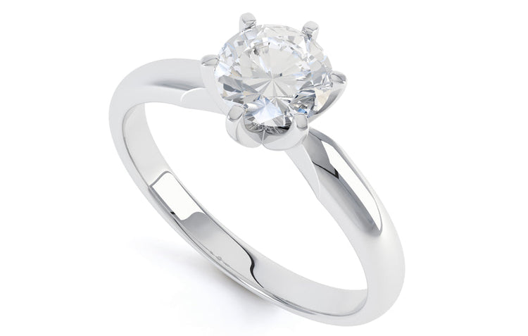 Forlovelsesring i 14 karat gull med diamant på hvit bakgrunn fra Gullbutikken.no