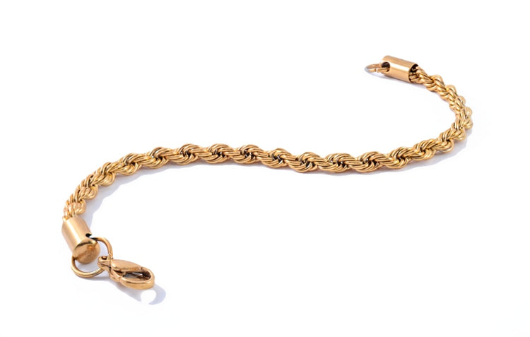 Eksklusivt cordelarmbånd i 14 karat gull på hvit bakgrunn fra Gullbutikken.no