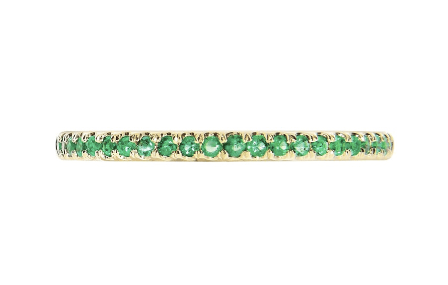 Fortuna Green ring i gult 585 gull med smaragder.