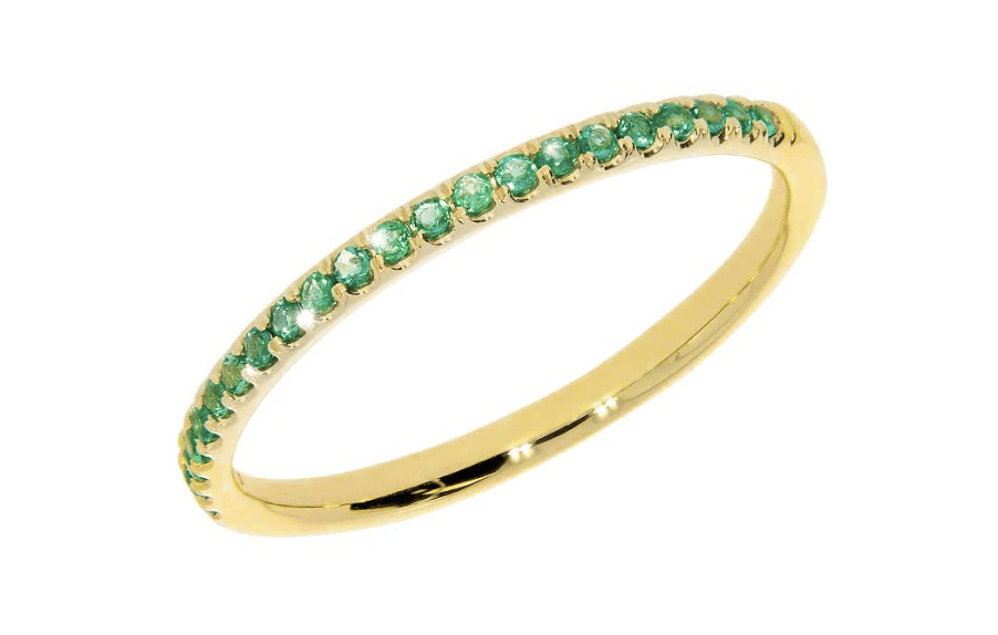 Fortuna Green ring i gult 585 gull med smaragder.