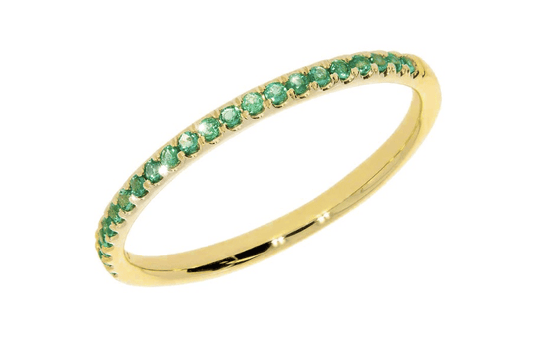 Fortuna Green ring i gult 585 gull med smaragder.