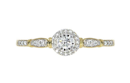 Melinda diamantring i gult 585 gull TW/SI totalt 0,20 ct.