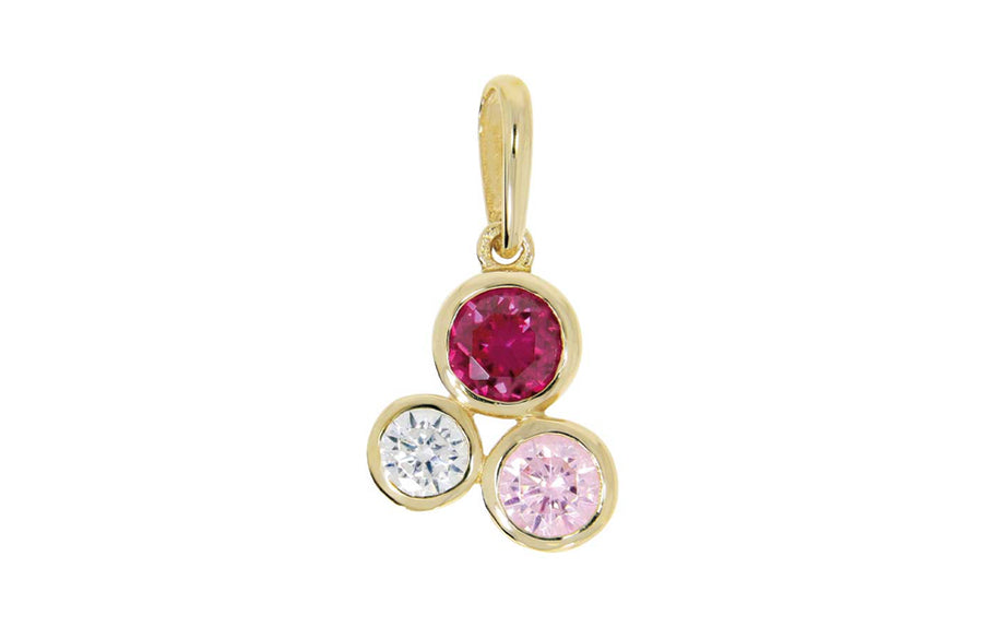 Rose kors anheng i gult 585 gull med Cubic Zirkonia.