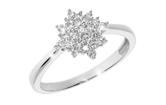 Stardust diamantring i hvitt 585 gull TW/SI totalt 0,30 ct.