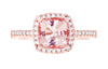 Amarant Rosé diamantring i rosé 585 gull W/SI totalt 0,23 ct. med morganitt 1,3 ct.